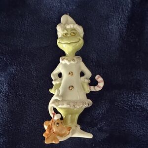 Lenox Green and White Grinch Ornament